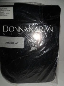 Donna Karan Pantyhose NIP SZ S Midnight Blue Style 222 Irregular 1990 - Picture 1 of 3