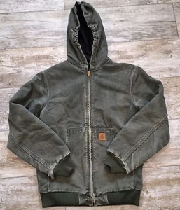 Carhartt Sandstone Jacket Quilt Lined Youth XL (14/16) YYJ130 MOS Moss Green - Picture 1 of 15