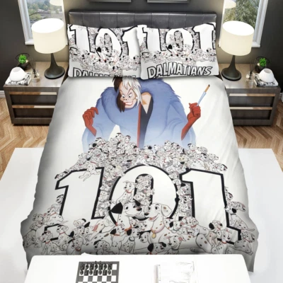 Cartoon 101 Dalmatians Classic Full Bedding Duvet Covers Set (4pcs) - Image 1 of 2