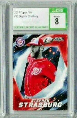2017 Topps Fire Stephen Strasburg CSG 8 - Image 1 of 2