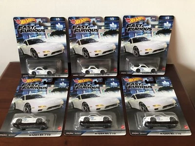 Hot Wheels - Mazda RX-7 FD (White, HKS) - 2023 Fast & Furious - Lot of 6 - Image 1 of 4
