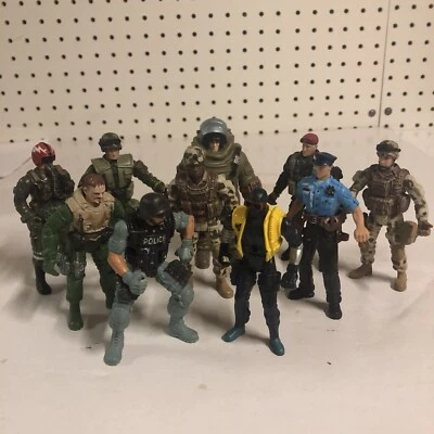 Lote de 10 Figuras de Acción Chap Mei De Colección Policía Ejército Marina USMC 3.75" - 4" Foto 1 de 4
