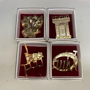 Lot of 4 Vintage Michael Katz Judaica Pin Brooch Signed Jerusalem - Picture 1 of 9