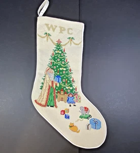 Medias de Navidad Árbol de Navidad Papá Noel Regalos Juguetes Punta de Aguja Monograma WPC - Imagen 1 de 17