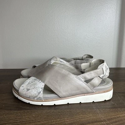 Sandalias Earthies Santorini de cuero gris piel de serpiente talla 7 para mujer Foto 1 de 4
