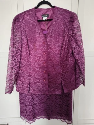Vintage David Rose Lace Purple Skirt And Top Size 20.5  2X MOB, Formal Function - Image 1 of 4