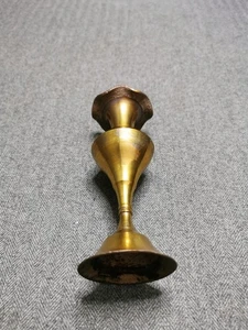 Messing Vintage Vase, schlichtes Design, Rüschenrand Made in India - Bild 1 von 23