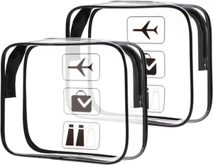 Oderra Beauty Case Trasparente, TSA Borsa Viaggio per Il Trasporto Di Liquidi, B - Foto 1 di 12
