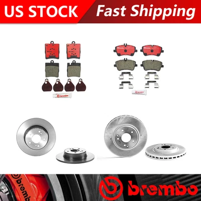 Kit de rotores de freno y pastillas de freno delanteros traseros para Mercedes-Benz C280 2006-2007 Foto 1 de 4