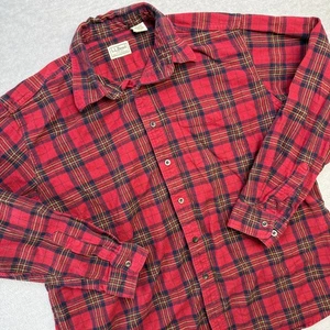 Camisa LL Bean Para Hombres Grande Roja Tartán Escocés Franela a Cuadros Abotonada Tarea de Trabajo - Imagen 1 de 7