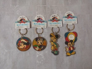 Lot of 4 Vintage Disney Keychains Plastic Enamel Mickey Minnie Mouse - Picture 1 of 6