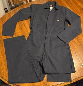 Tuta uomo Dickies blu navy misto cotone/poliestere con tasche e zip frontale - Foto 1 di 6