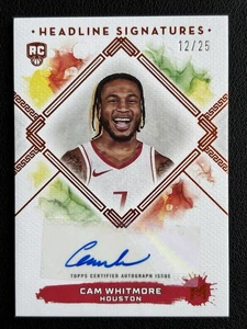 2023-24 Topps Motif - Headline Signatures Cam Whitmore #HS-CW Cadmium Orange /25 - Imagen 1 de 6