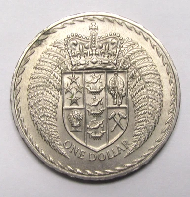 New Zealand 1967 One Dollar Copper Nickel Circulated World Coin KM#38.1 - Image 1 of 2