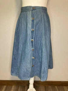 Vintage Jeans Wickelrock Holzfass Knopf XS/S SIEHE MASSE - Bild 1 von 9