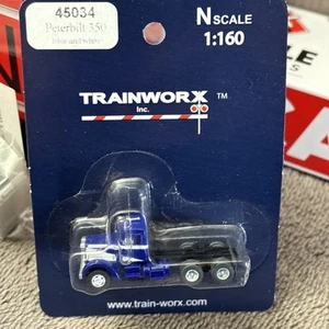 Trainworx 45034 N Scale Peterbilt 350 Blue & White Owner Operator Truck  - Picture 1 of 5