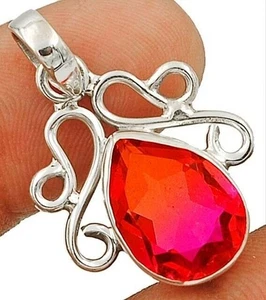 4CT Natural Bi Tourmaline Quartz 925 Solid Sterling Silver Pendant @19-9 - Picture 1 of 2