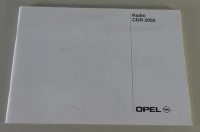 Manuale Opel Autoradio CDR 2005 Versione 09/2001 - Immagine 1 di 3