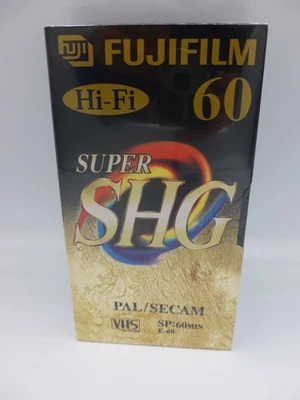 Cassette vacío FUJI VHS - EMBALAJE ORIGINAL - FUJIFILM 60 HiFi SUPER SHG nuevo