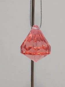 Pretty Pink Plastic Gens Kitch Retro Hanging Christmas Tree Decorations 1 Dozen - Picture 1 of 12