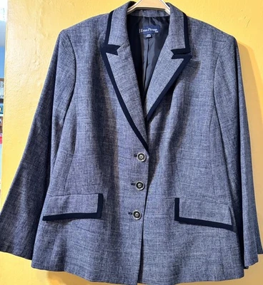 Ladies Evan Picone Career Pants  Suit Black/White Sz 24W - Image 1 of 4