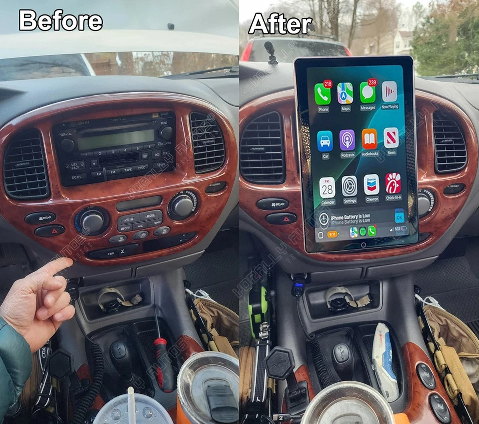 For 2001-2007 Toyota Sequoia Android 15 Rotatable Carplay Car Stereo Radio GPS - Image 1 of 4