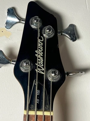 1999 Washburn XB-100 Electric Bass Guitar 4 String Indonesia Black Gloss - Image 1 of 3