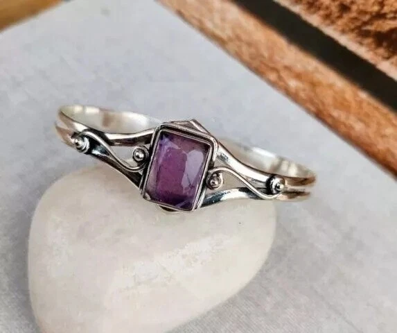 Brazalete y pulsera de ametrino natural, brazaletes de regalo de plata de ley 925 para mujer Foto 1 de 4