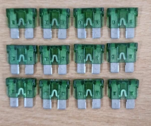 Pack of 12 x Littelfuse 30 Amp Blade Fuse Green 30A Fuses Auto (ATO/ATC) - Picture 1 of 4