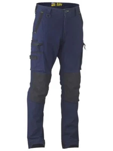 BISLEY Flex and Move Stretch Utility Zip Cargo Pants Knee Patches BPC6330 - Picture 1 of 6