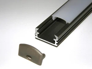 2.5m surface P2 LED profile extrusion channel anodized inox, diffuser strip - Picture 1 of 3