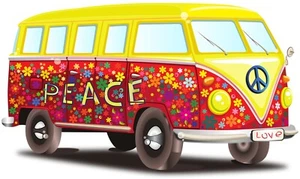 Hippy Peace Vintage Van Iron On Transfer For T-Shirt + Light & Dark Fabrics #1 - Picture 1 of 4