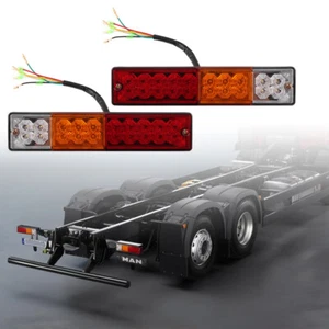 1 Pair 20 LED Trailer Truck Tail Light Stop Turn Brake Rear Lights Red Marker - Picture 1 of 12