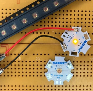 Yellow Amber 590nm 2W Power LED Emitter & Star & Leads Turn Indicator SSC Z5 - Picture 1 of 13
