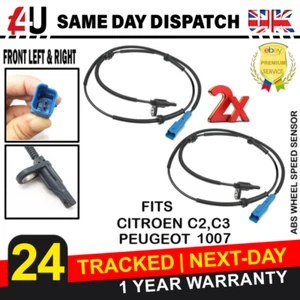 2X ABS SPEED SENSOR FOR CITROEN C2 C3 PEUGEOT 1007 FRONT LEFT & RIGHT 4545.97 - Picture 1 of 5