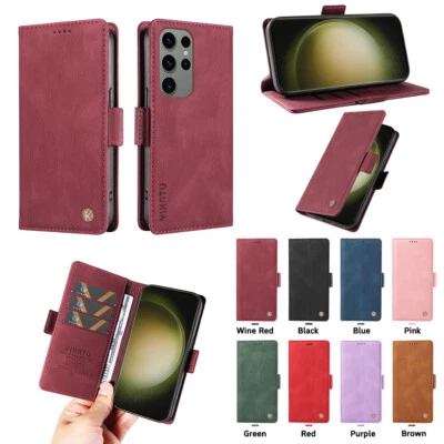 For Samsung Galaxy "S" Series Magnetic Leather Flip Stand Card Wallet Case Cover - Image 1 of 4