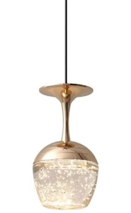 crystal pendant light fixture gold - Picture 1 of 6
