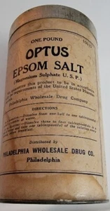 OPTUS Epsom Salt Empty Cardboard Tin Philadelphia Wholesale Drug Co.,vintage - Picture 1 of 5