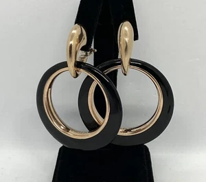 Fraleoni 2 in 1 Sterling Silver Gold Plated Large Earrings 2.7/8 x 2” - Picture 1 of 12