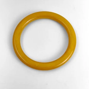 Antique Vintage  Bakelite Harvest Gold Light Swirl Marbled Bangle Bracelet - Picture 1 of 6