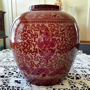 BERNARD MOORE KERAMIK ROTER GLANZ VASE UM 1905-1915 8 3/4"H - Bild 1 von 24