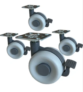 4 x Doppelrollen Kunststoff 60 mm Möbelrollen Bremsrollen Transportrollen ROBBY - Bild 1 von 6