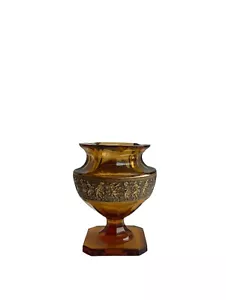 Vintage Czech Amber Glass MOSER KALRSBAD Made in Czechoslovakia Vase - Picture 1 of 4