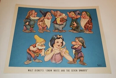 Póster promocional de teatro Coliseo 1938 Blancanieves y los siete enanitos 8 X 10 Foto 1 de 4