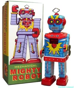 Mighty Robot Wind up a/k/a Senkei Masked Robot Tin Toy - Picture 1 of 1
