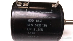 Potenziometro a filo - Wirewound Potentiometer Vishay Spectrol Model 860 5kohm - Bild 1 von 1