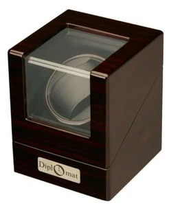 Diplomat Nachlass Ebenholz Holz Einzel Uhrenbeweger Batterie oder Wechselstrom - Bild 1 von 3