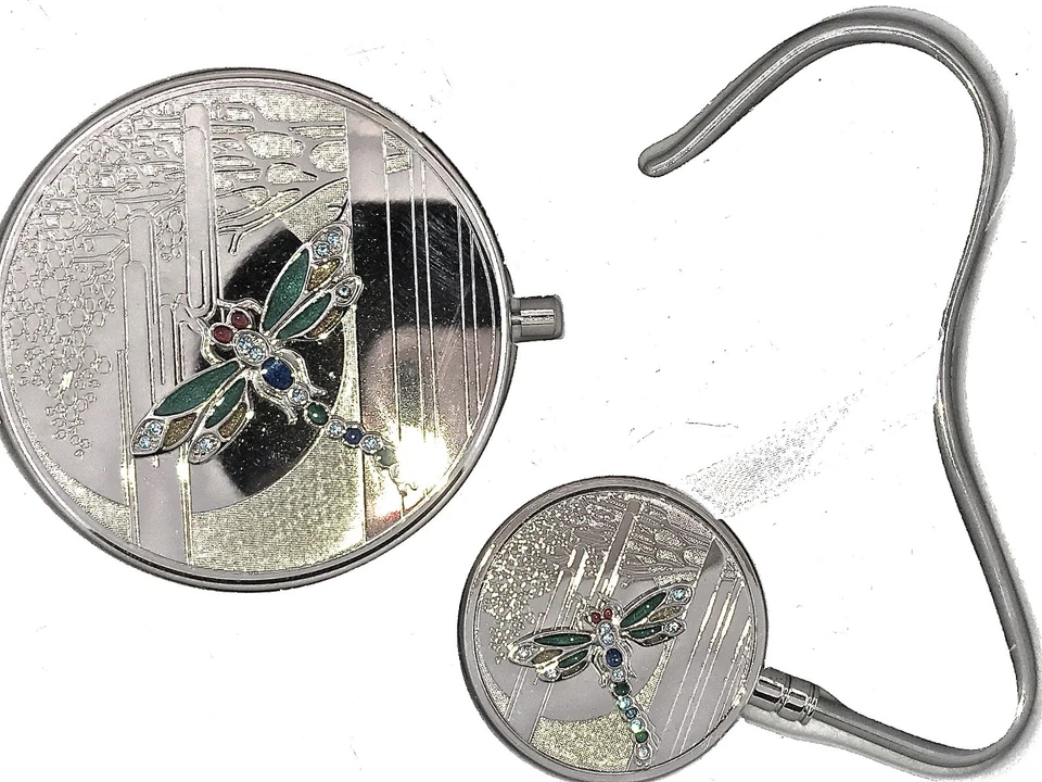 Oferta súper especial libélula espejo compacto y percha monedero combo gemas austriacas Foto 1 de 4