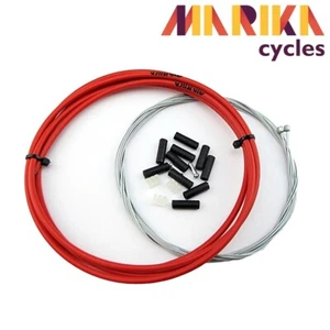 MARIKA MTB Bike Bicycle Front & Rear Set Inner Outer Gear Cable Kit Set RED - Picture 1 of 2