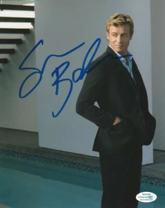 THE MENTALIST SIMON BAKER SIGNED PATRICK JANE 8x10 PHOTO #2 BREATH ACOA COA - Picture 1 of 2